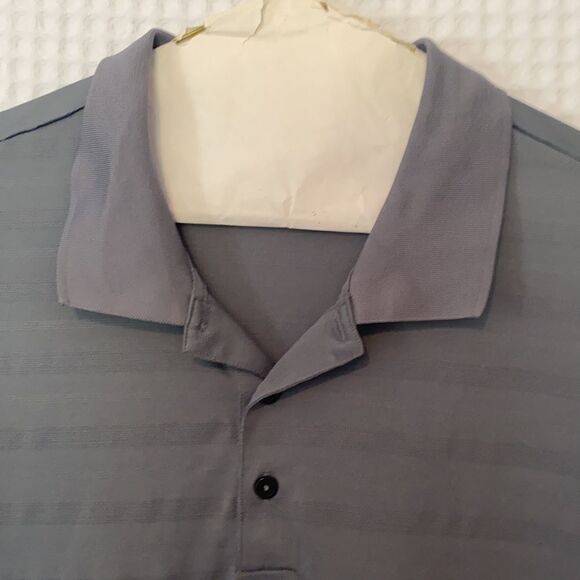 Adidas Golf Polo Shirt Size 2XL Collared Muted Stripes Short Sleeves Gray - Picture 2 of 10